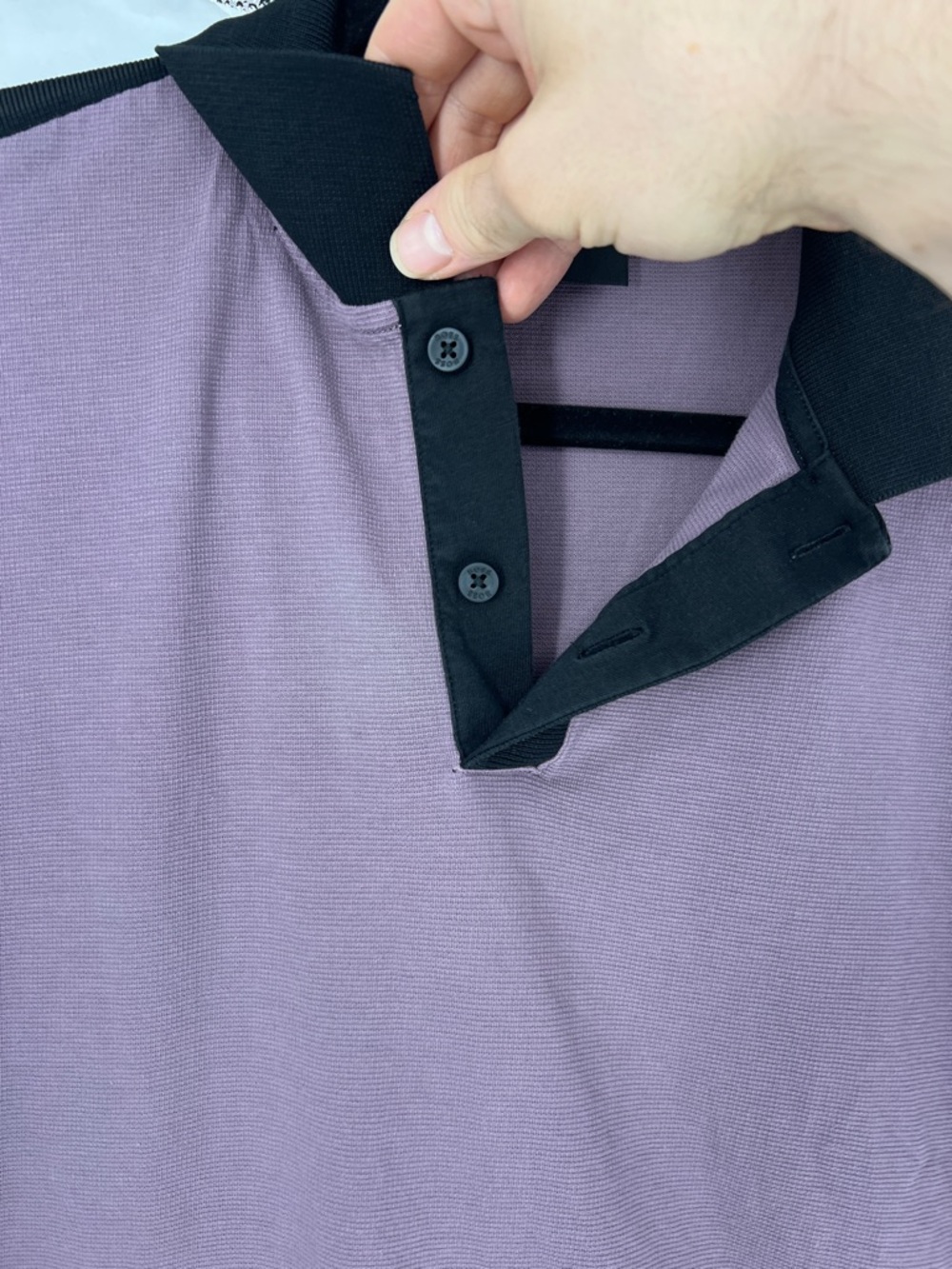 BOSS purple Polo with Black Collar and Trim v performance - Picture 6 of 12